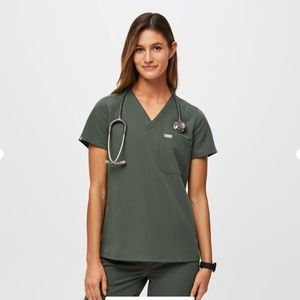 Catarina One-Pocket Scrub Top, Moss, Small regular